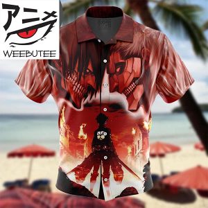 Burning Attack on Titan Anime Hawaiian Shirt