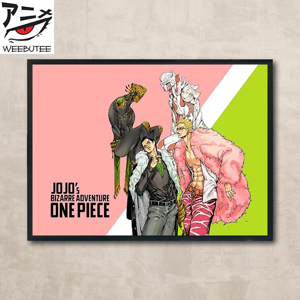 One Piece x Jojo’s Bizarre Adventure Crocodile and Doflamingo Art Home Decor Poster Canvas