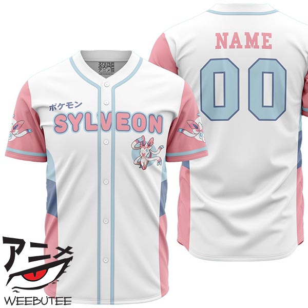 Personalized Sylveon Eeveelution Pokemon Baseball Jersey