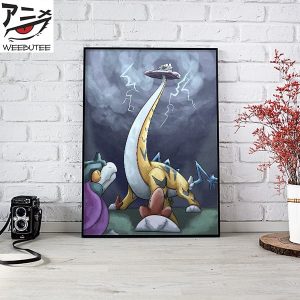 Pokemon Pokemon Paradox Raging Bolt Longboiosuarus Art Poster Canvas