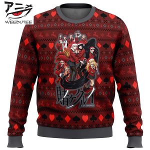 Kakegurui Hyakkaou Private Academy Reindeer Pattern Anime Funny Cute Best For 2023 Holiday Christmas Ugly Sweater