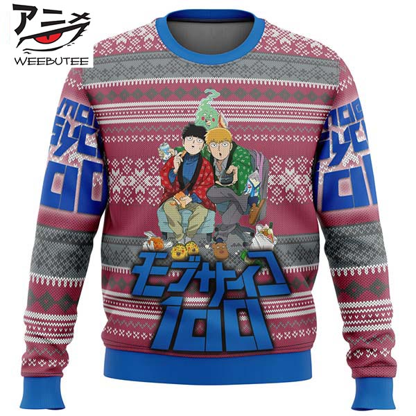 Mob Psycho 100 Alt Ornament Pattern Anime Funny Cute Best For 2023 Holiday Christmas Ugly Sweater