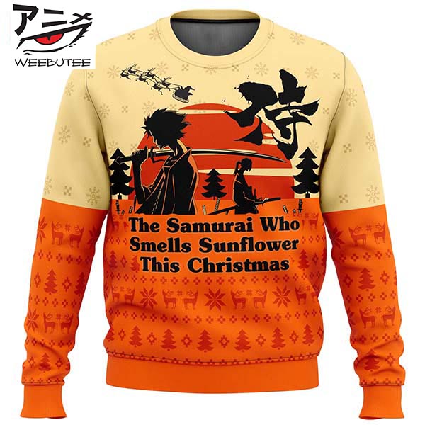 Samurai Champloo The Samurai Who Smells Sunflower This Christmas Anime Best For 2023 Holiday Christmas Ugly Sweater