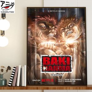 Baki Season 2 Part 2 Baki Hanma Father Vs Son Netflix Series Home Decor Official Poster Canvas